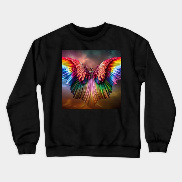 Rainbow wings Crewneck Sweatshirt by moonspirits